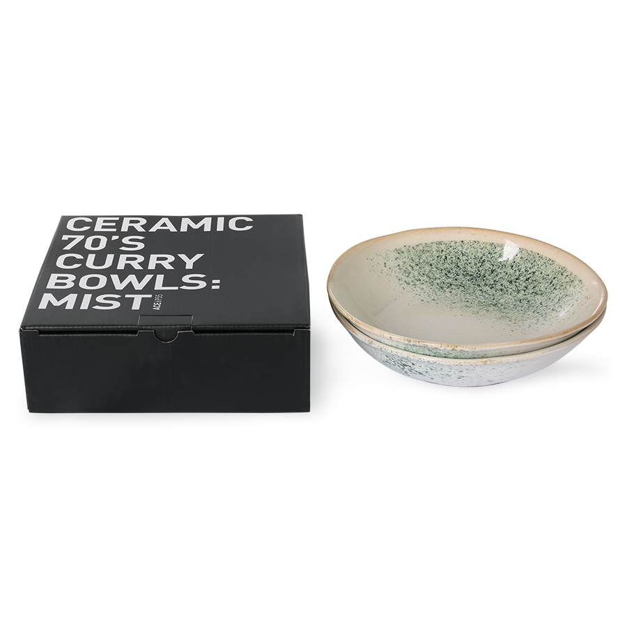 Servies 70's Ceramics Curry Bowls mist - set van 2