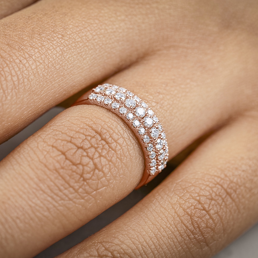 0.76 Karat Diamantring 750/18 K Roségold