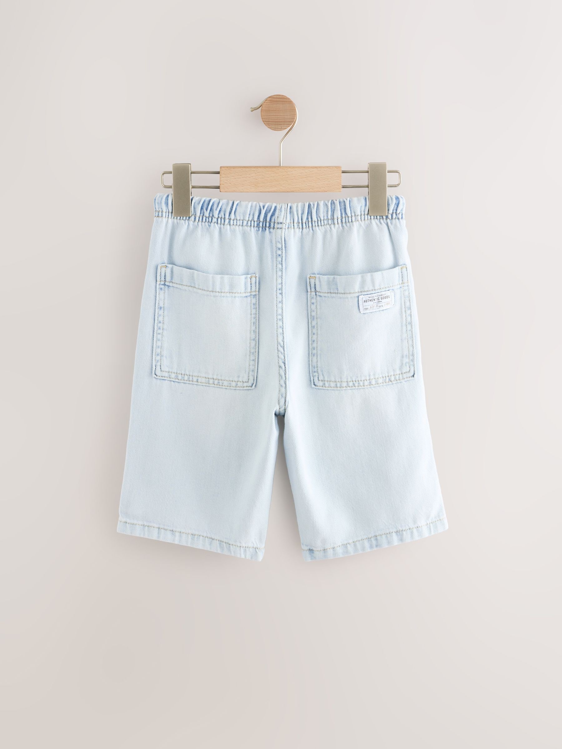 Gebleekt - Bermuda denim shorts met elastische taille (3 - 16 jr)