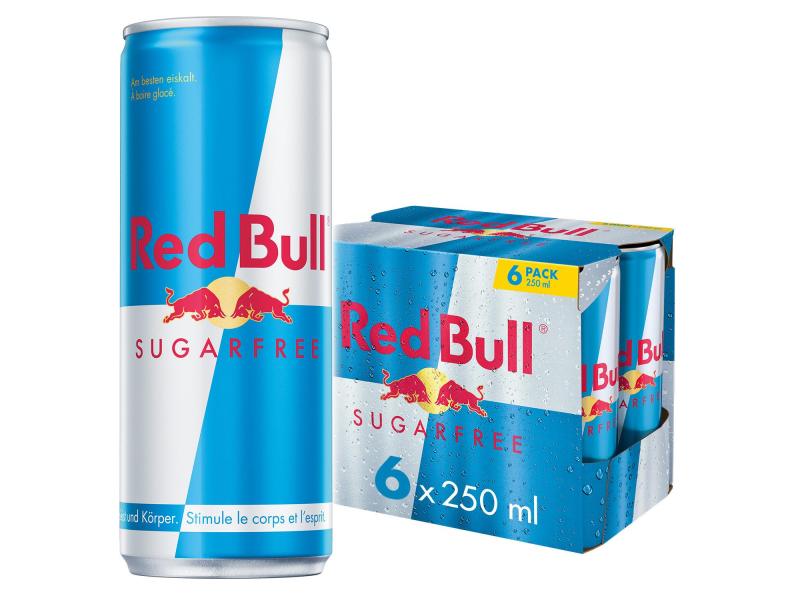 Red Bull Energy Drink sugarfree 6 x 250 ml Zuckerfreies Energie Erfrischungsgetränk
