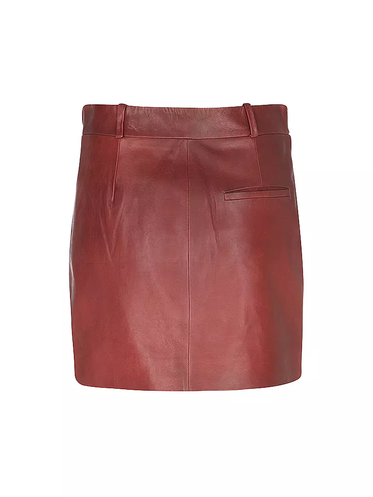 TELA Leder Minirock dunkelrot