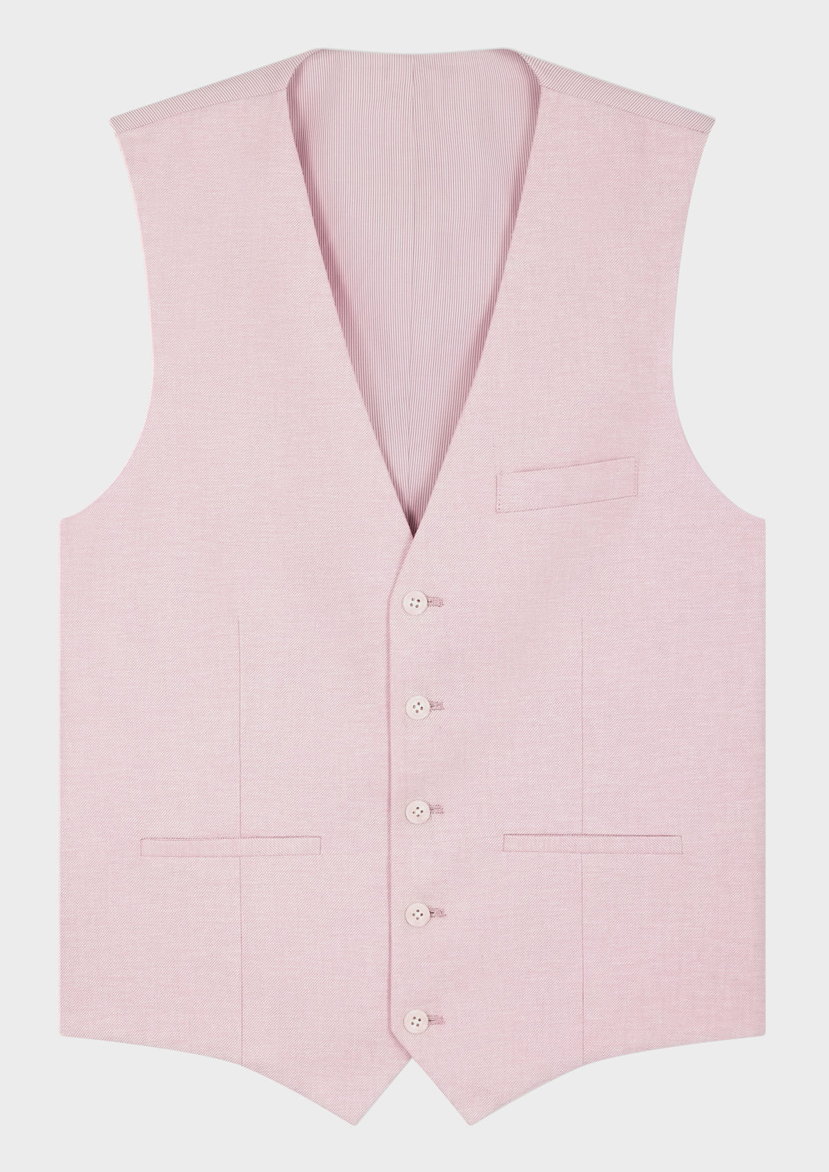 Gilet casual en lin et coton unis rose