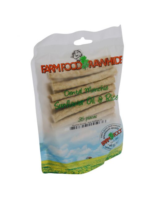 Farm Food Rawhide Dental Munchie Natural - Hondensnacks - Rund 10 cm 35x8 g Wit