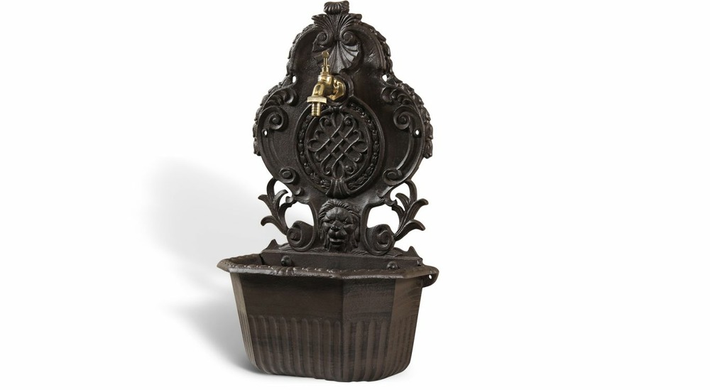 Fontaine de jardin aluminium marron 34.5x18x58.5cm
