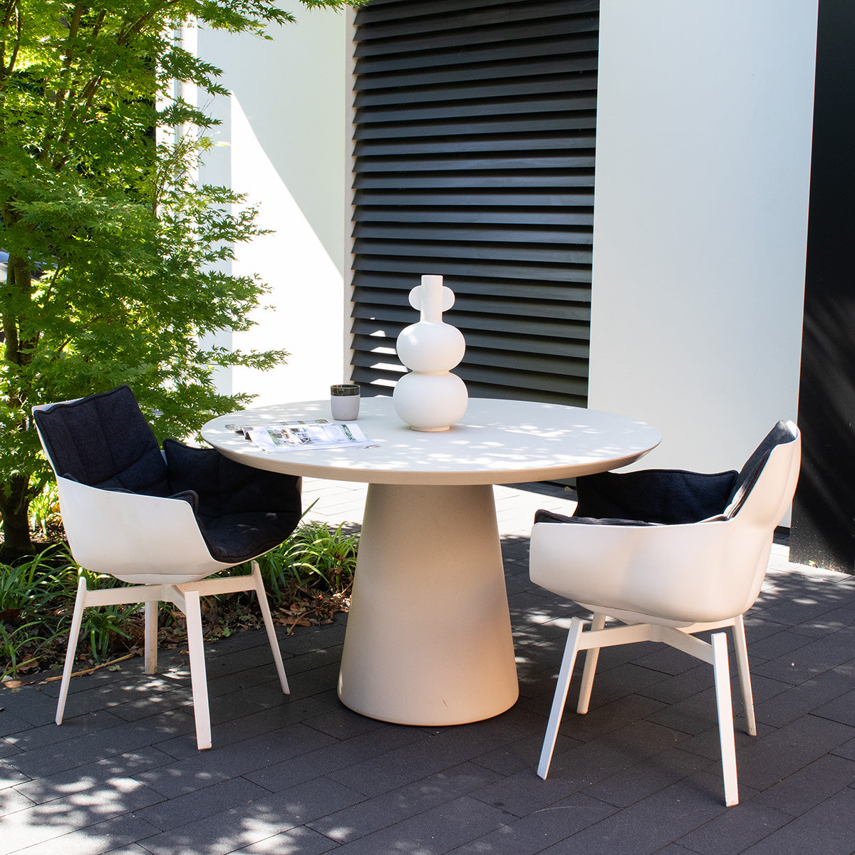 DÃJA Living - Eettafel Rond Beige Eco Composiet - 120m - Grabo