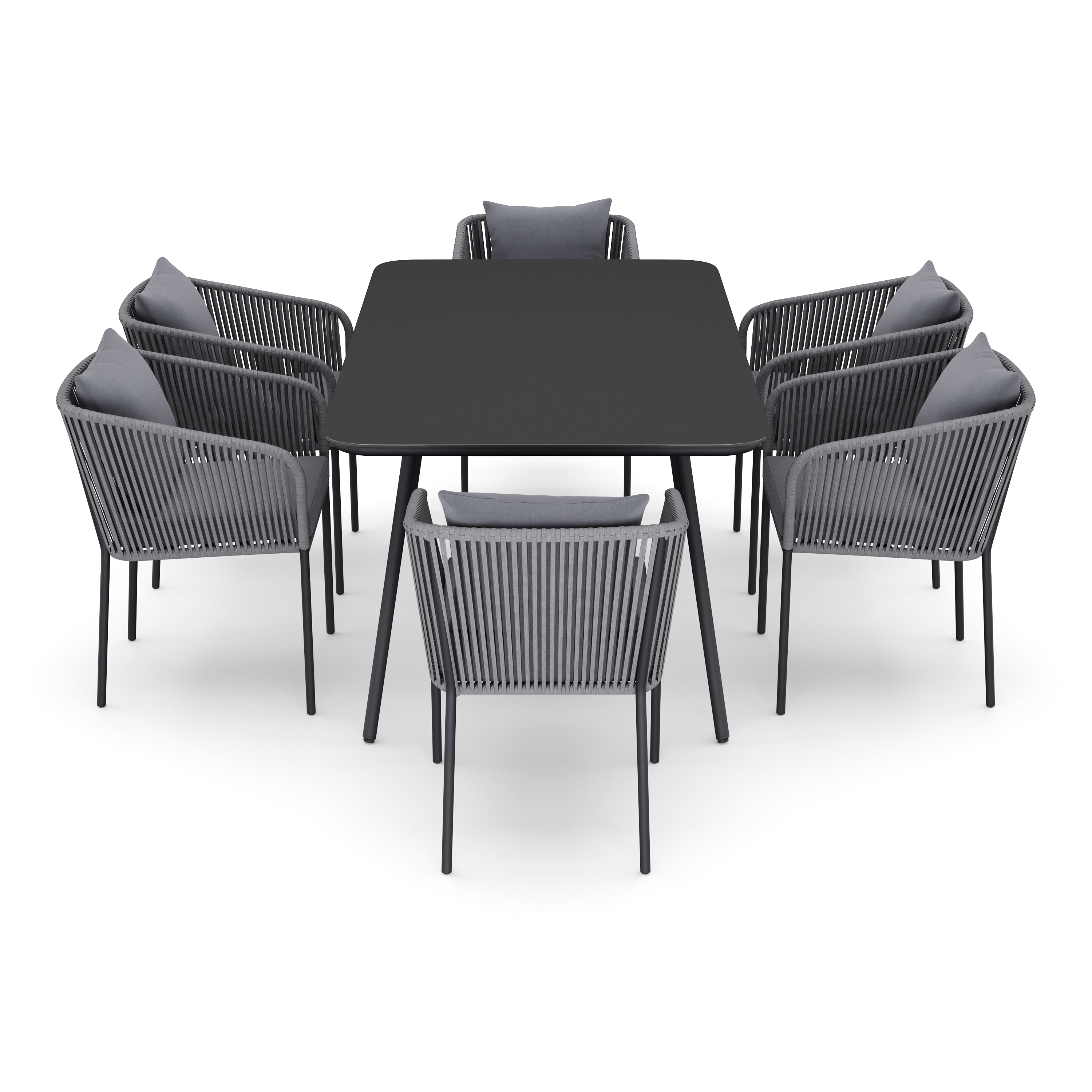 Gartenmöbel Set MARCELLO 7-teilig anthrazit