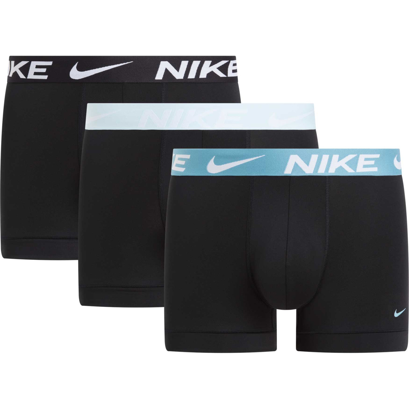 Nike Dri-FIT Ultra Stretch Micro Boxershort 3-Pack Zwart Lichtblauw Lichtgrijs