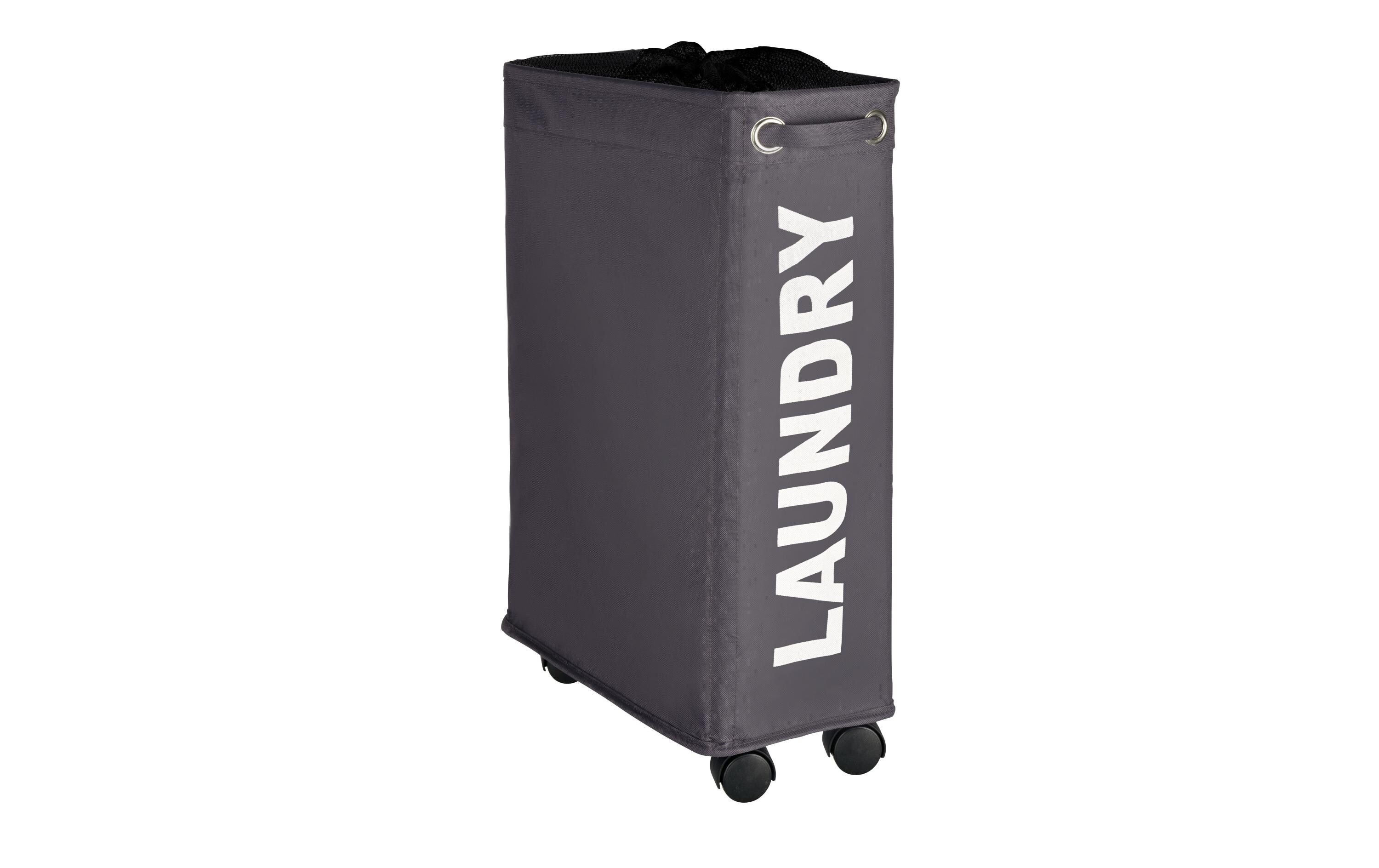 Wäschesammler Corno 43 l, Dunkelgrau/SchwarzWäschesack mit Rollen