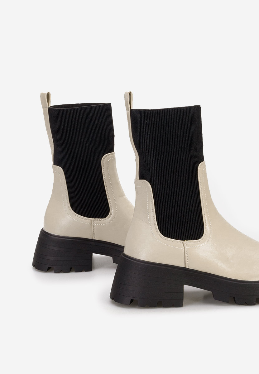 Bottines chaussettes beige Adrisana