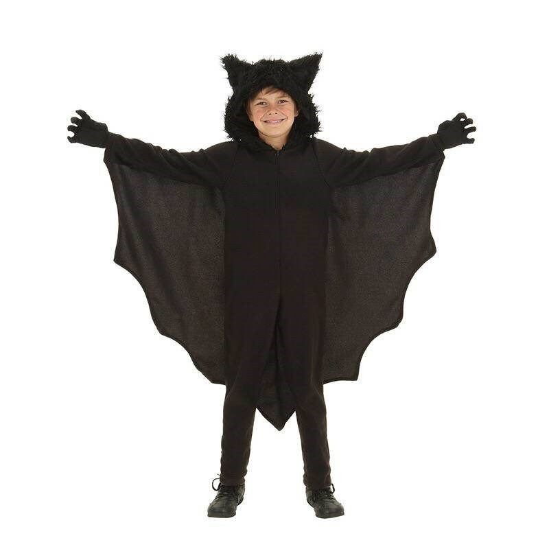 (130cm) Fasnachts Kinder Kostüm Fledermaus Vampir Verkleidung für Motto Partys / Halloween - Schwarz