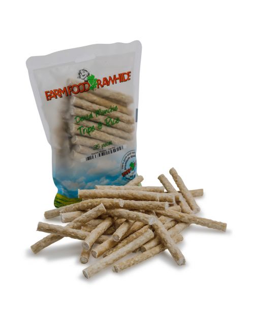 Farm Food Rawhide Dental Munchie Pens - Hondensnacks - Rund 10 cm 35x8 g Wit