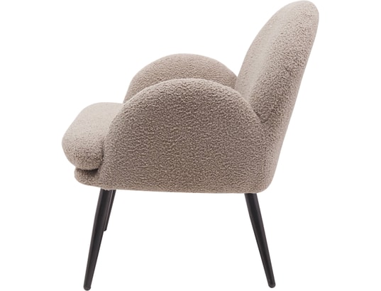 CONCEPT1 - Fauteuil tissu Lot de 2 F. Oreo taupe effet laine bouclette
