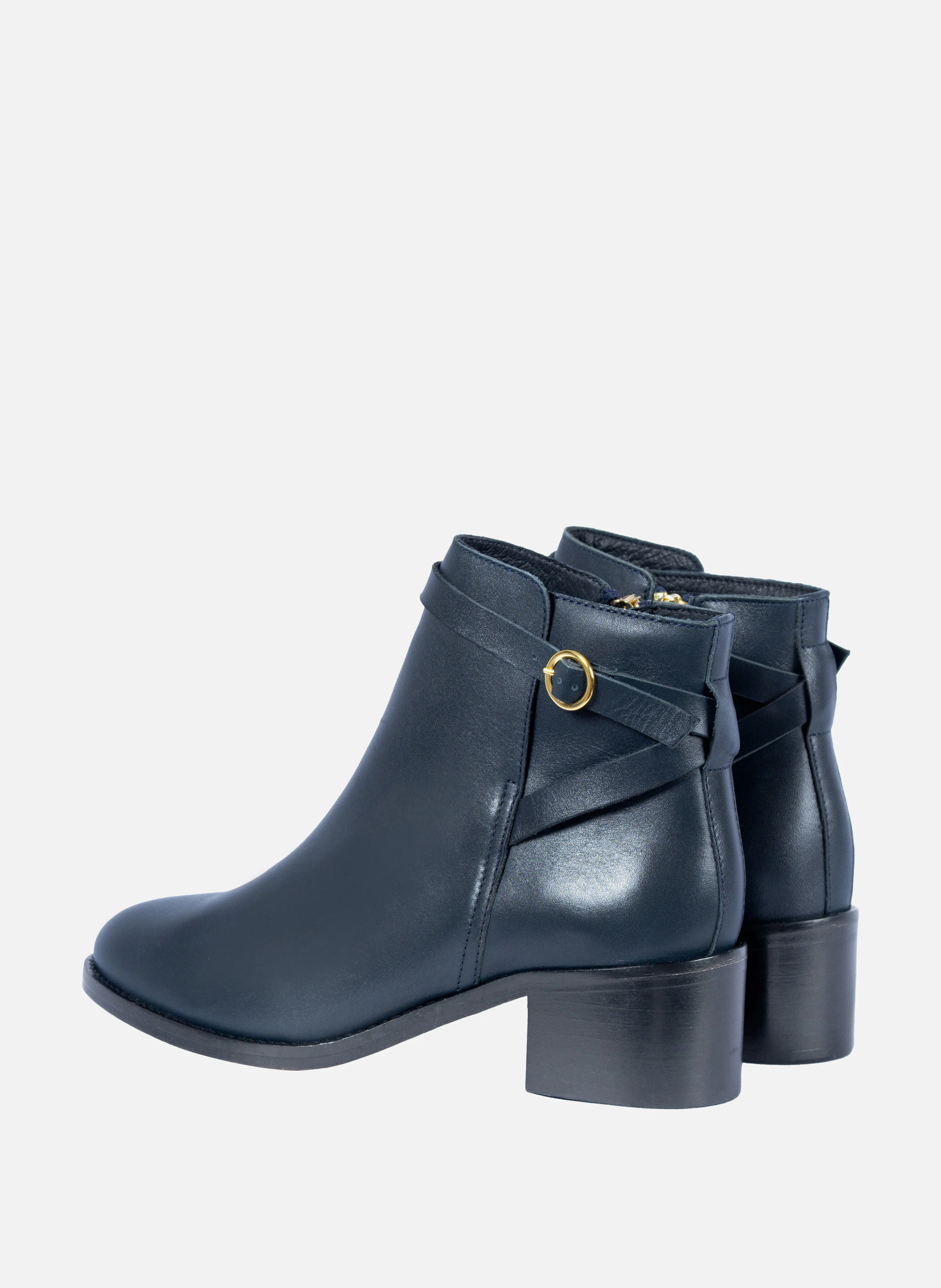 Bottines cavalières cuir lisse | Bleu