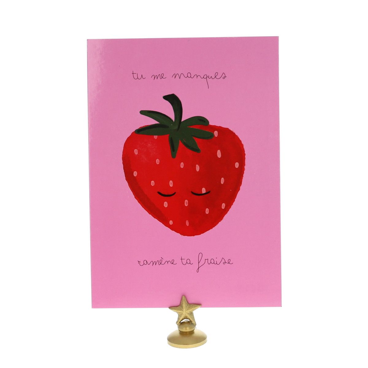 Carte tu me manques fraise Le petit Souk