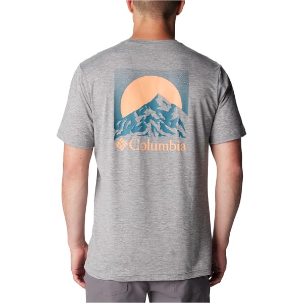 T-shirt randonnée COLUMBIA KWICK HIKE BACK GRAPHIC SHORT SLEEVE TEE BOULDER HEATHER/MOONSCAPE