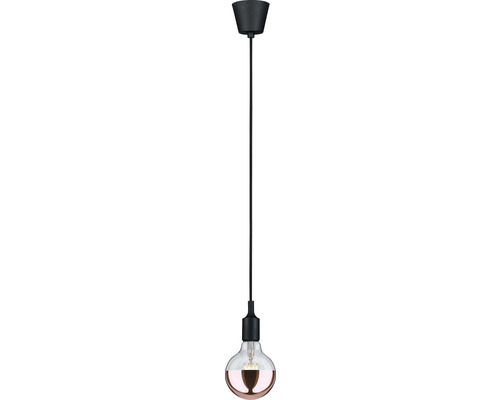 Hanglamp, 1-lichts, IP44, HxØ 200x9,2 cm, zwart