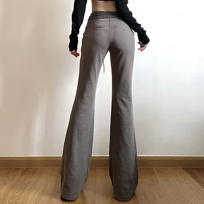 Puffie - Effen wijd uitlopende joggingbroek met trekkoord in de taille