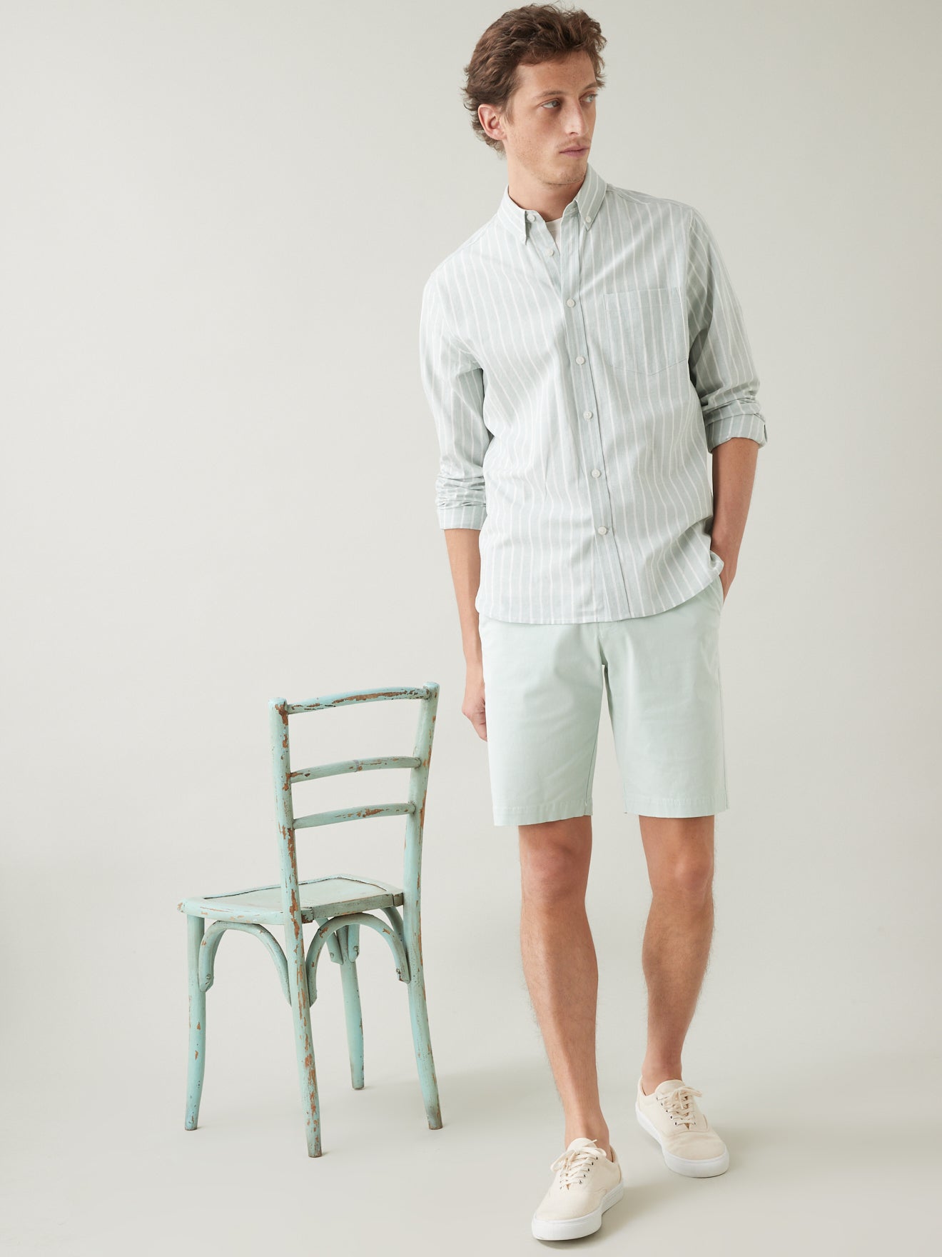 Bermuda droit homme coton stretch