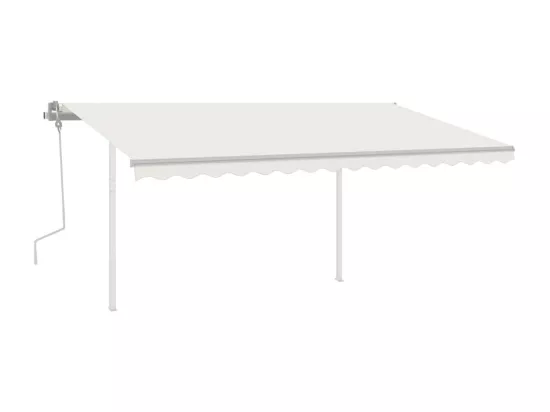 Auvent manuel rétractable avec LED 4,5x3,5 m Crème