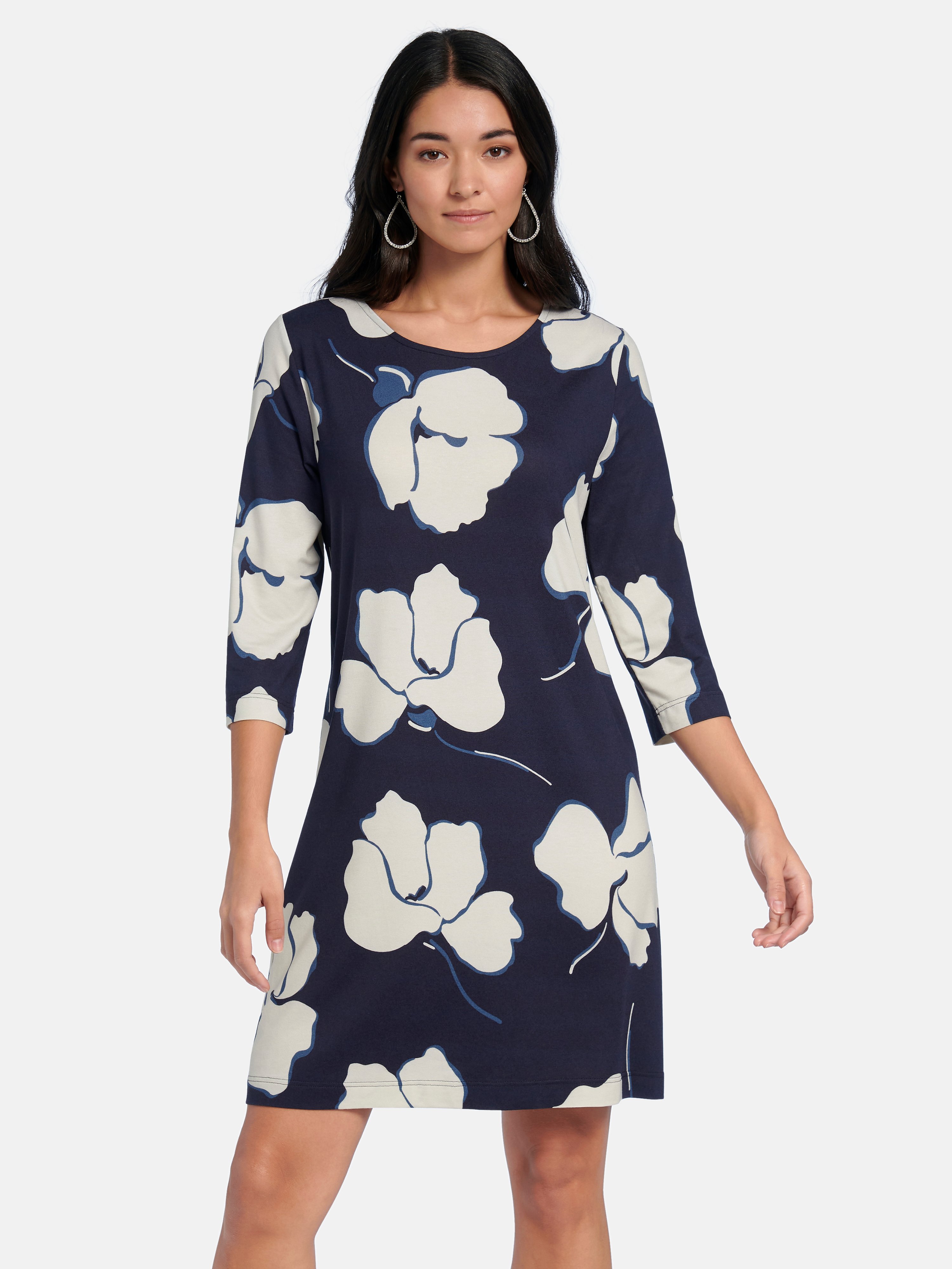 Jersey-Kleid mit 3/4-Arm