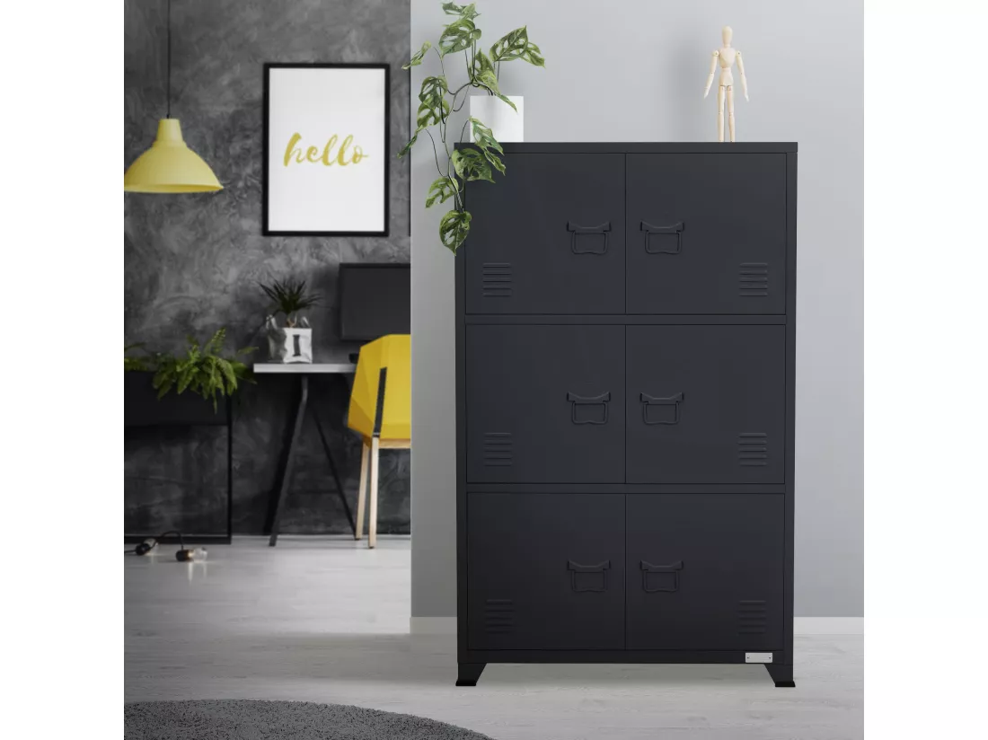 Armoire de bureau Armoire métallique avec étagères 75x40x120 cm