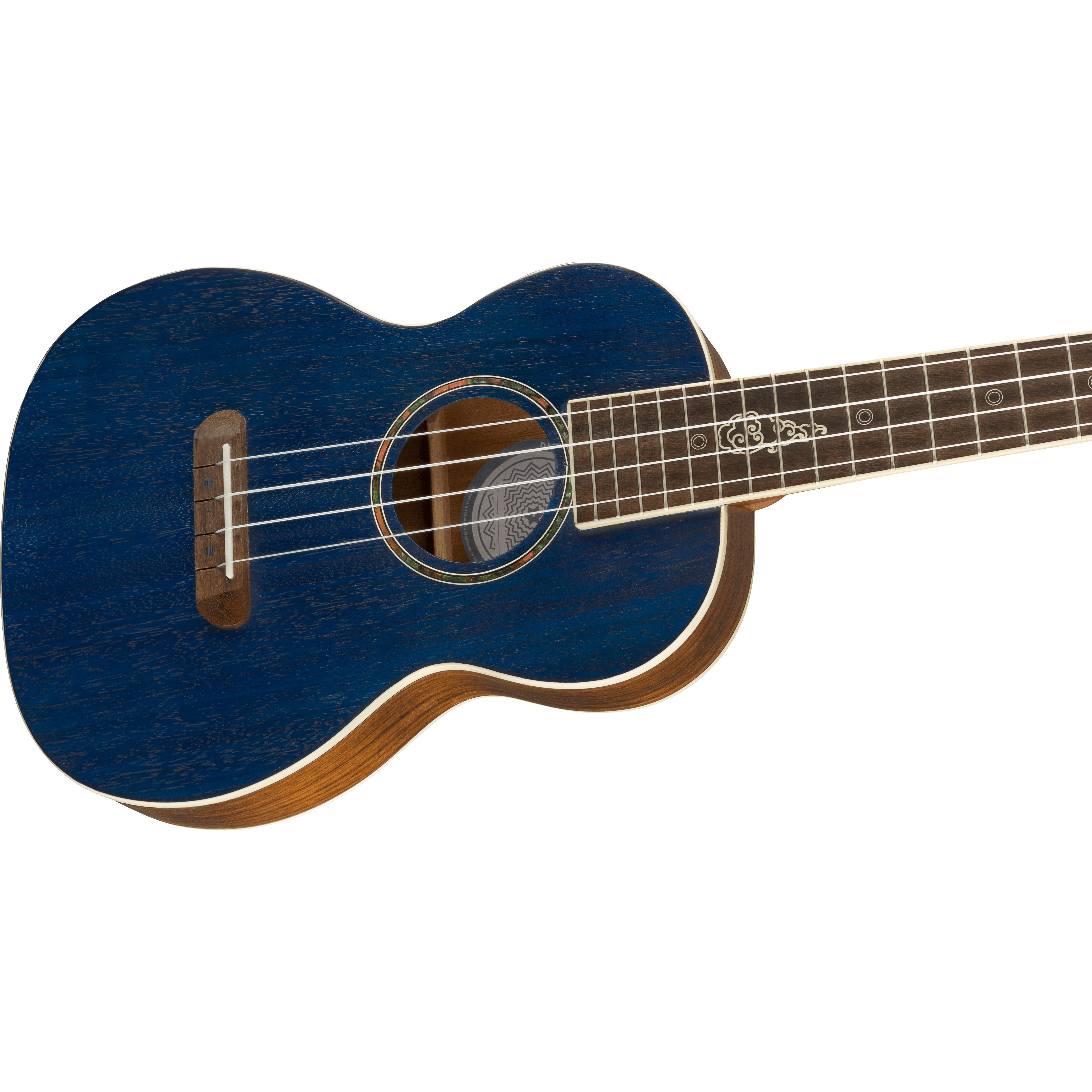 Fender Dhani Harrison Ukulele Sapphire Blue WN elektrisch-akoestische tenor ukelele