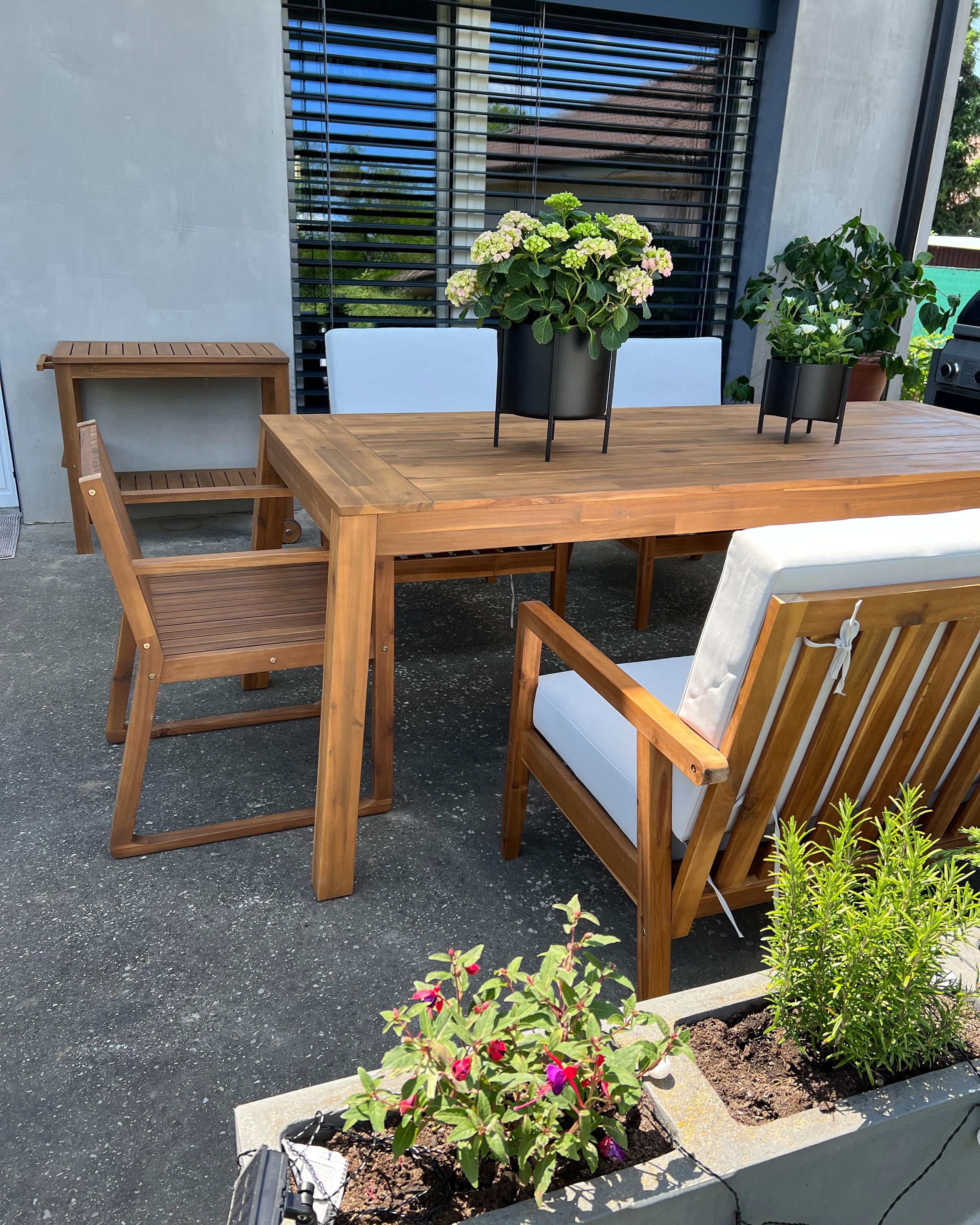Tuin eettafel LIVORNO 210 cm 90 cm Acaciahout Bruin