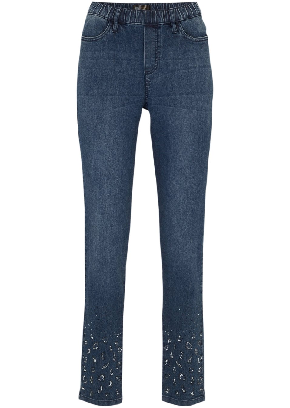 Jean taille extensible avec détails brillants