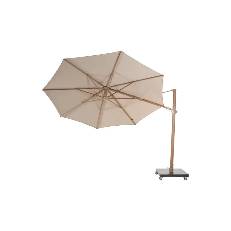 4-Seasons Siesta Premium - zweefparasol 350 cm. - Woodlook/Sand