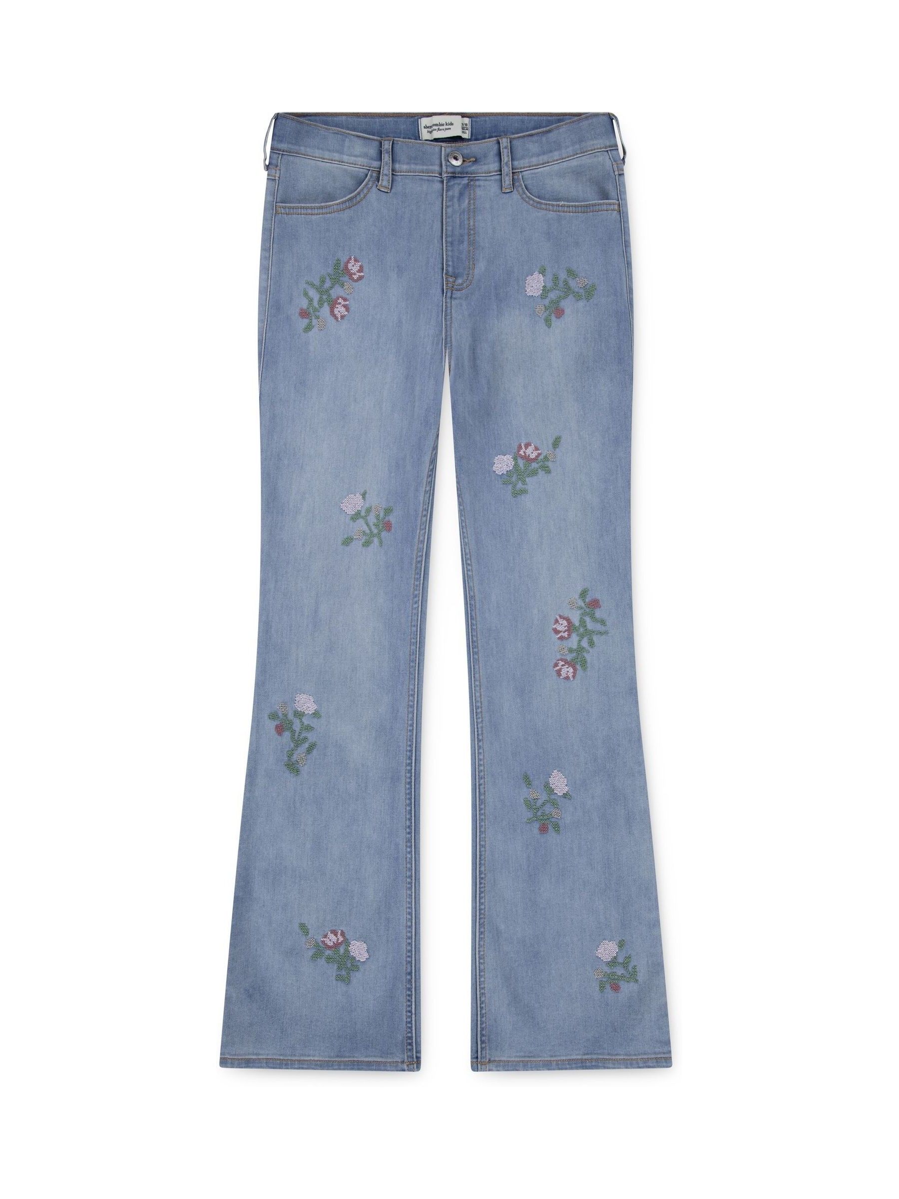 Abercrombie & Fitch High Rise Flare Floral Jeans