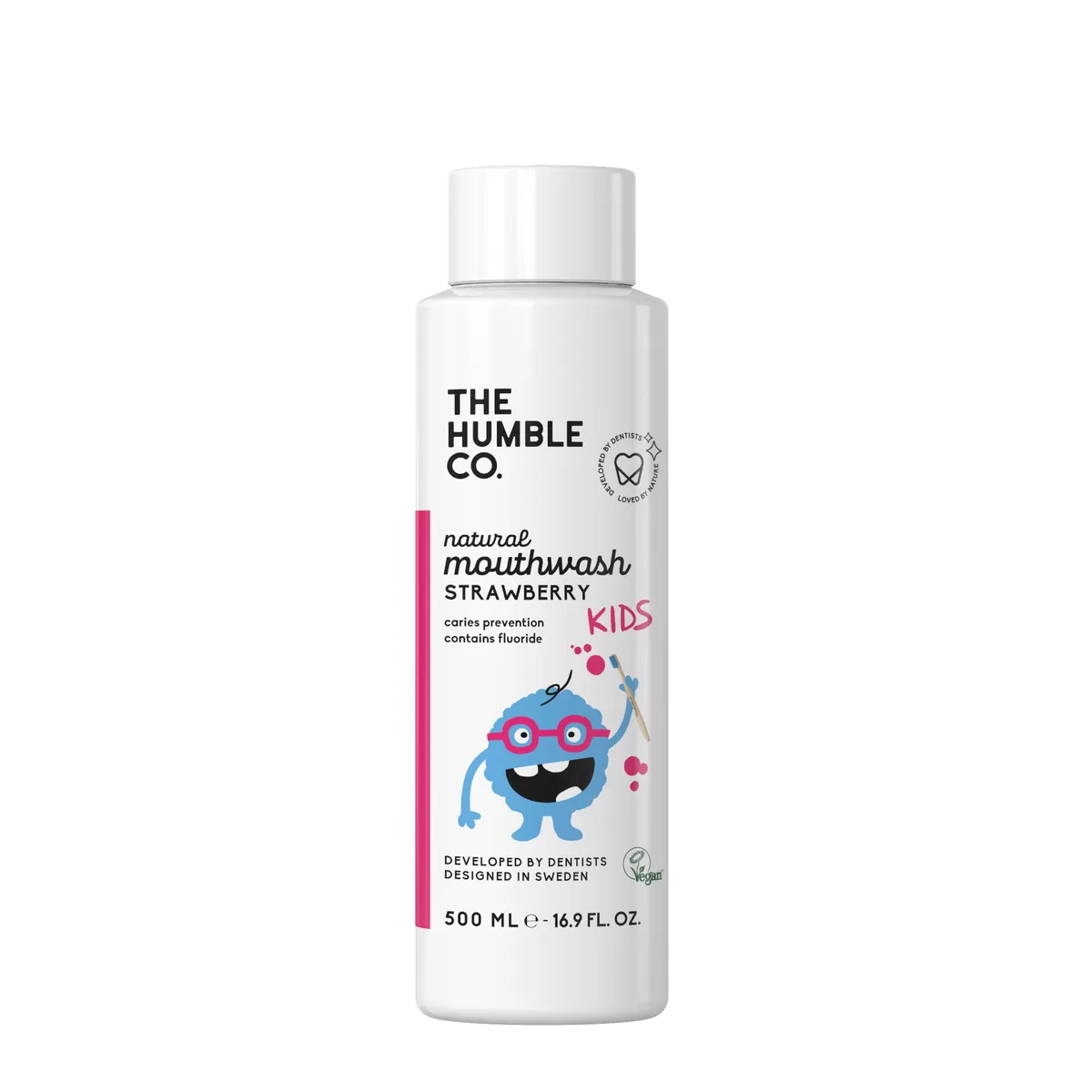 The Humble Co. naturlig mundskyl, kids strawberry - 500 ml