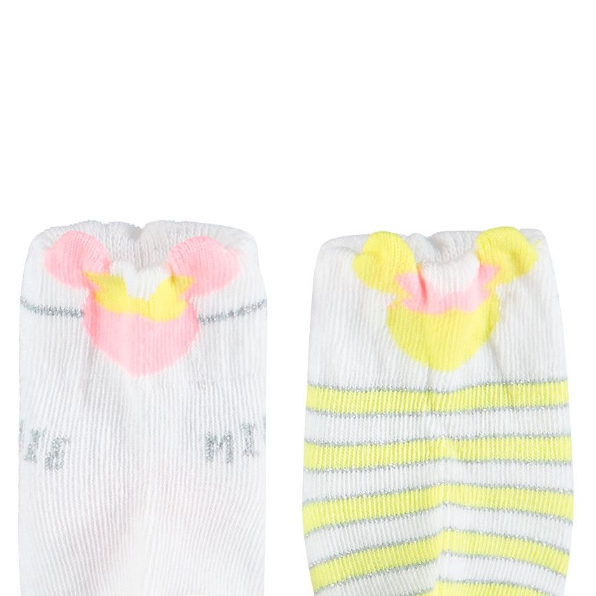 Lot de 2 paires de chaussettes assorties motif Minnie Disney - Ecru
