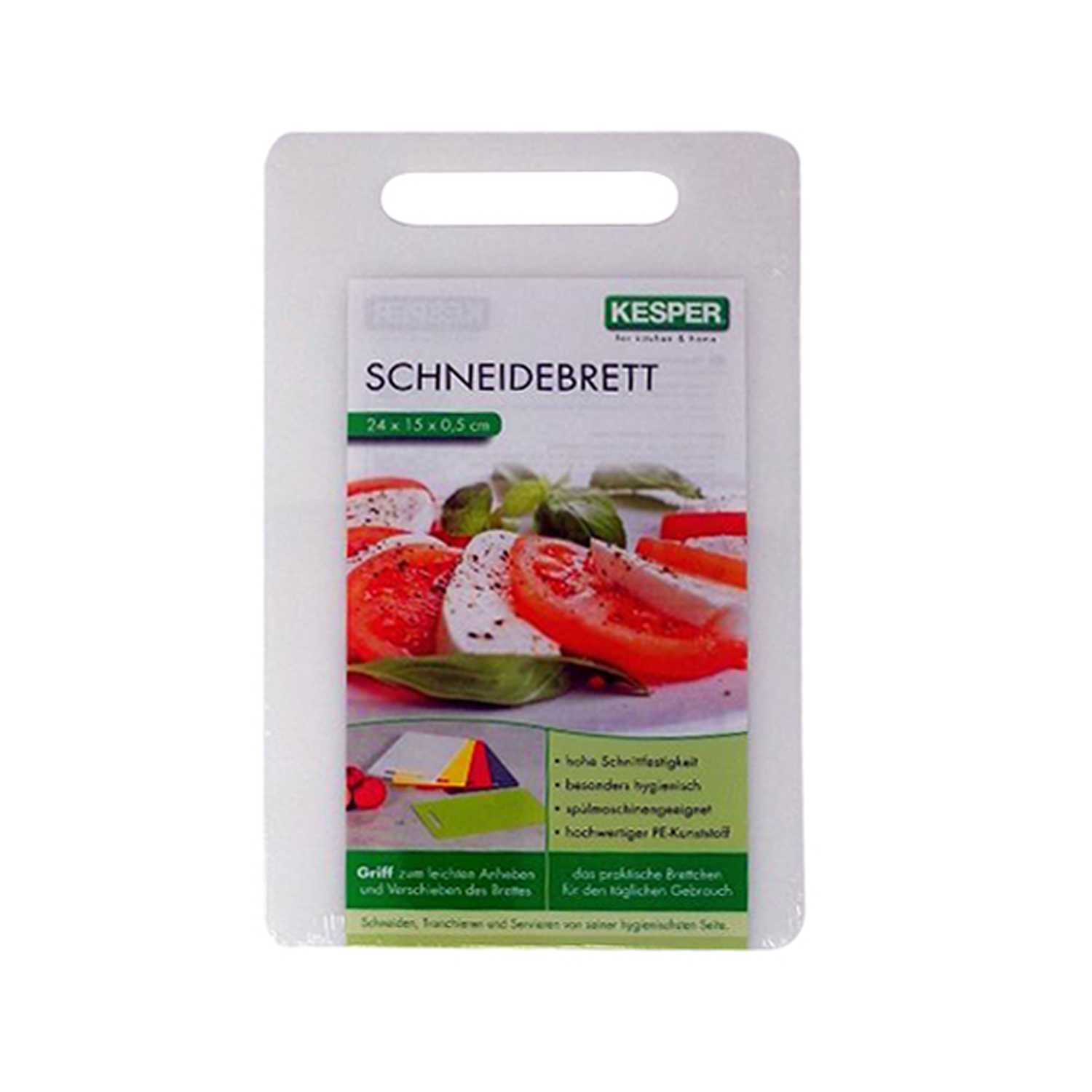 Frühstücksbrett Kunststoff, weiß, ca. 24x15cm