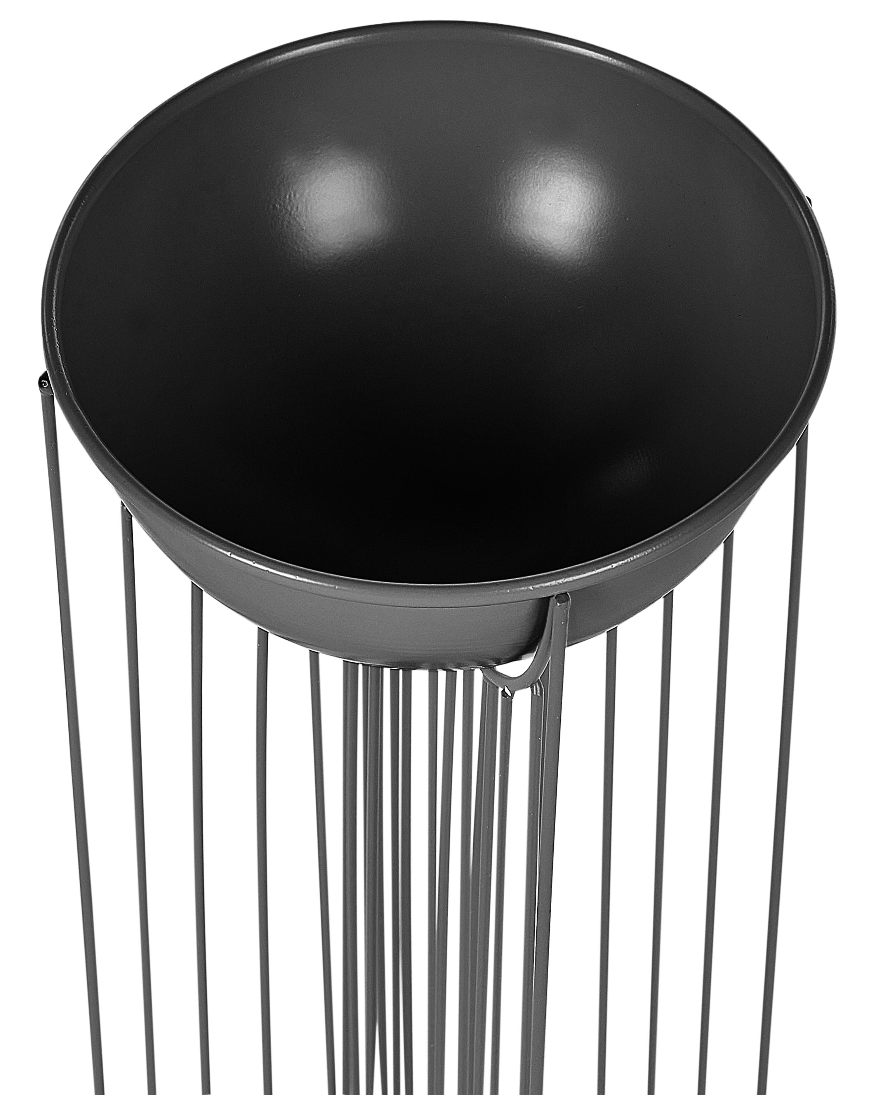 Set van 2 verhoogde bloempotten FICARIA Metaal 22 cm Zwart