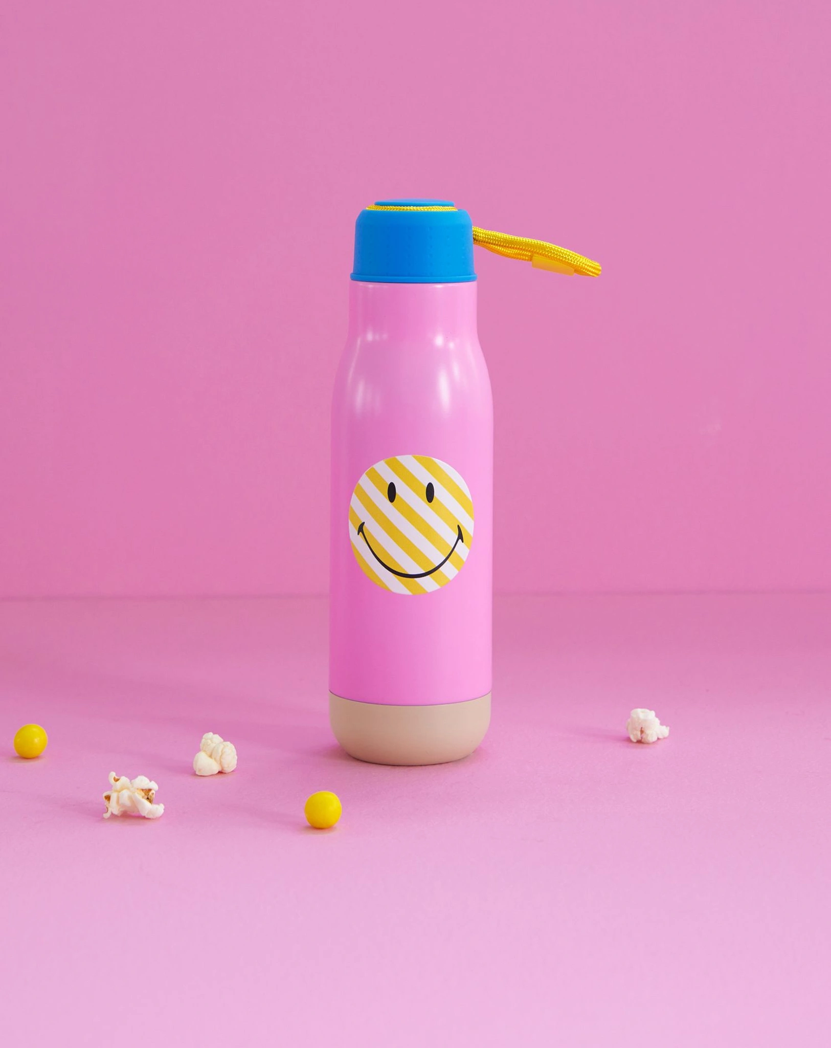 Edelstahl-Thermosflasche SMILEY (0,5L) in pink