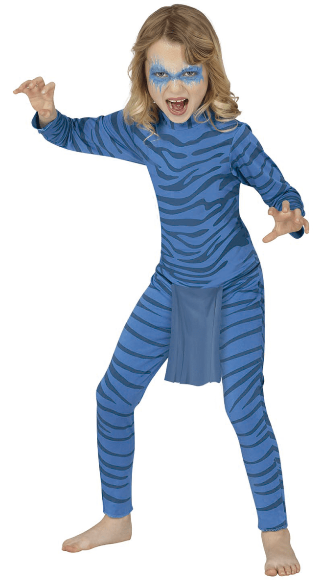 Katachtige Kostuum Kind Blauw