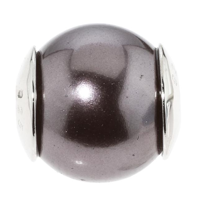 Perlen-Gleiter, Muschelkernperle, ca. Ø 12 mm, Silber 925 poliert