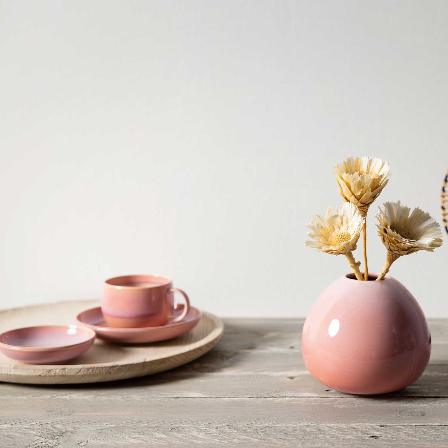 Perlemor Vase Pink, 5.9'' x 5.1'', earthenware