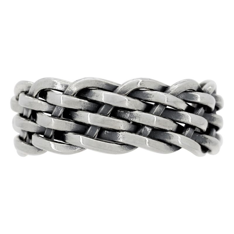 Bague ajustable Homme Argent 