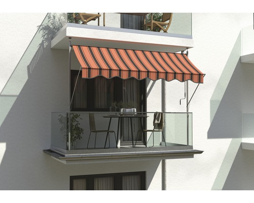 SOLUNA Concept klemzonnescherm (balkonzonnescherm) B: 200 cm Design 6363 Frame E6EV1 Zilver geëloxeerd Aandrijving links/rechts incl. slinger