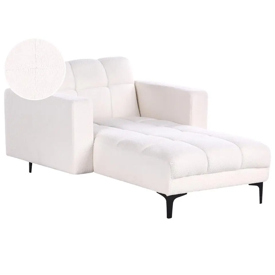 ALNES - Chaise longue - Wit - Polyester