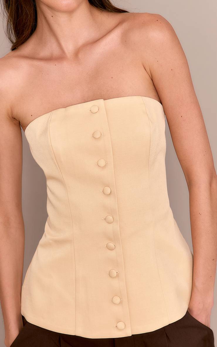 Butter Yellow Gilet Bustier Structuré En Tissu Tissé