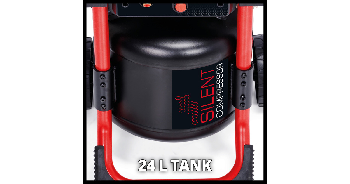 EINHELLTE-AC 240/24 Silent Compressor  (Zwart/rood, 24 liter)