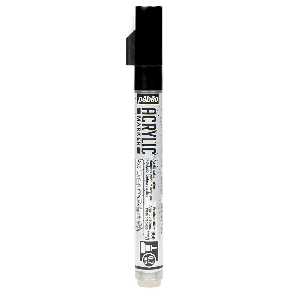 Marqueur peinture acrylique argent précieux 0.7mm
