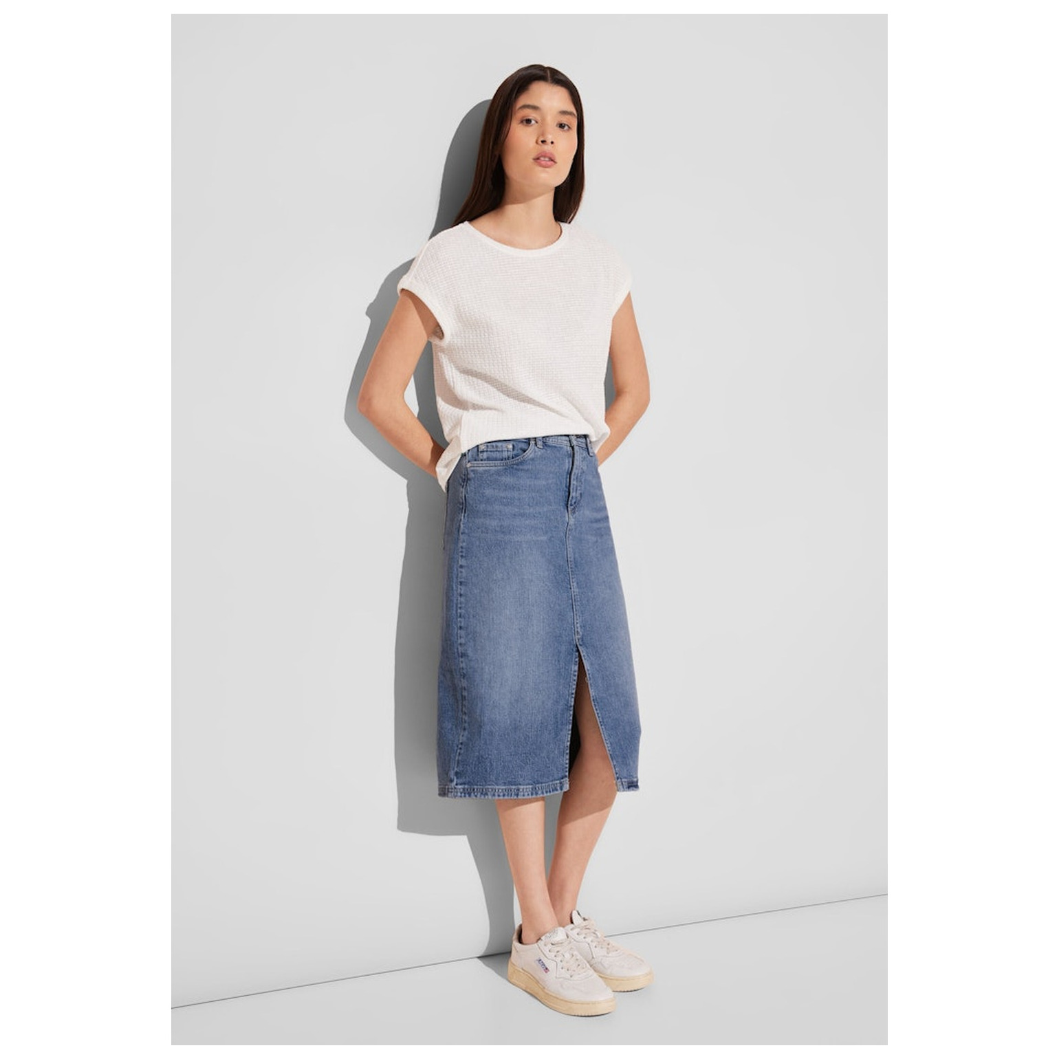 Street One Denim-Skirt,hw,indigo