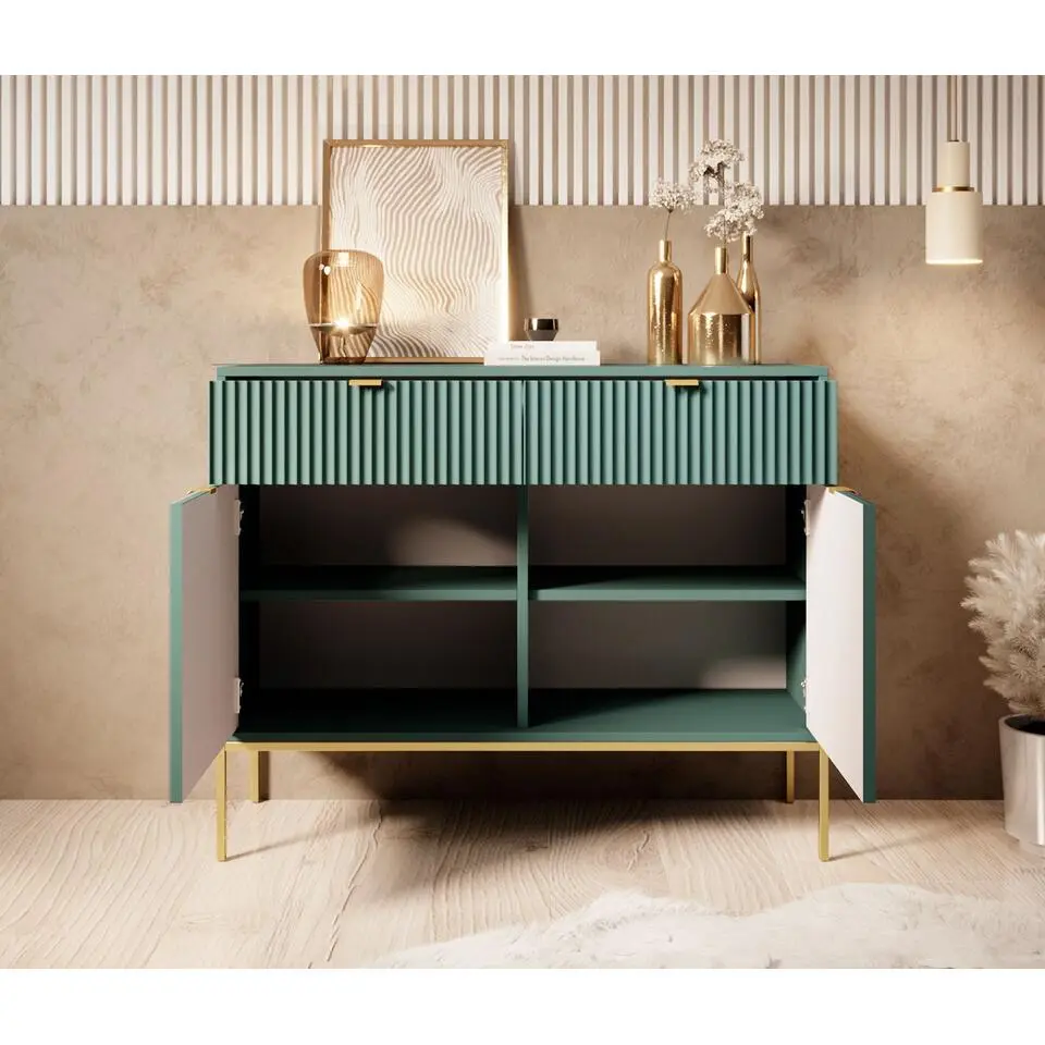 Meubella - Dressoir Navil 2 - Groen - 104 cm