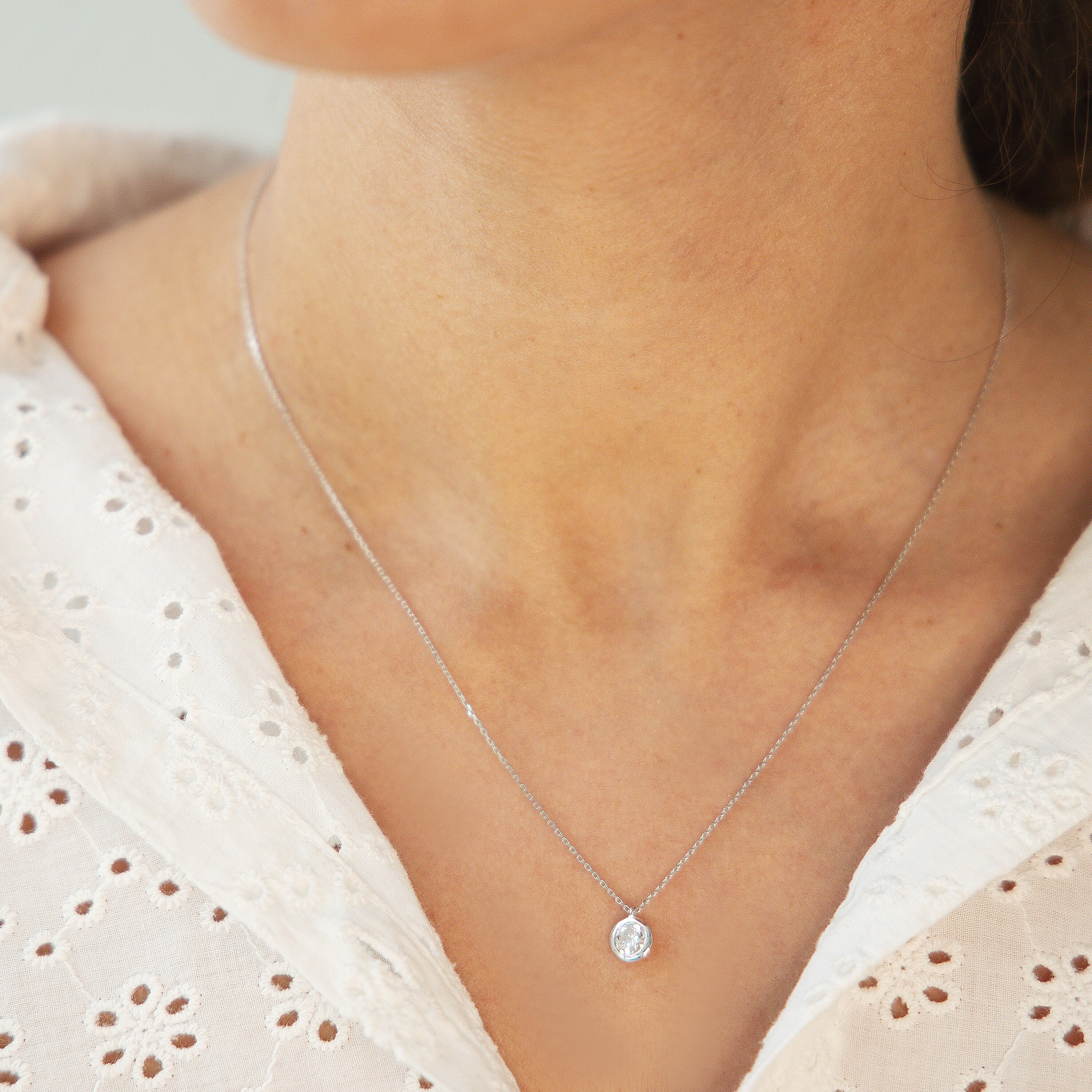 Diam Addict Halskette 585 Weißgold mit im Labor gezüchtetem Diamanten