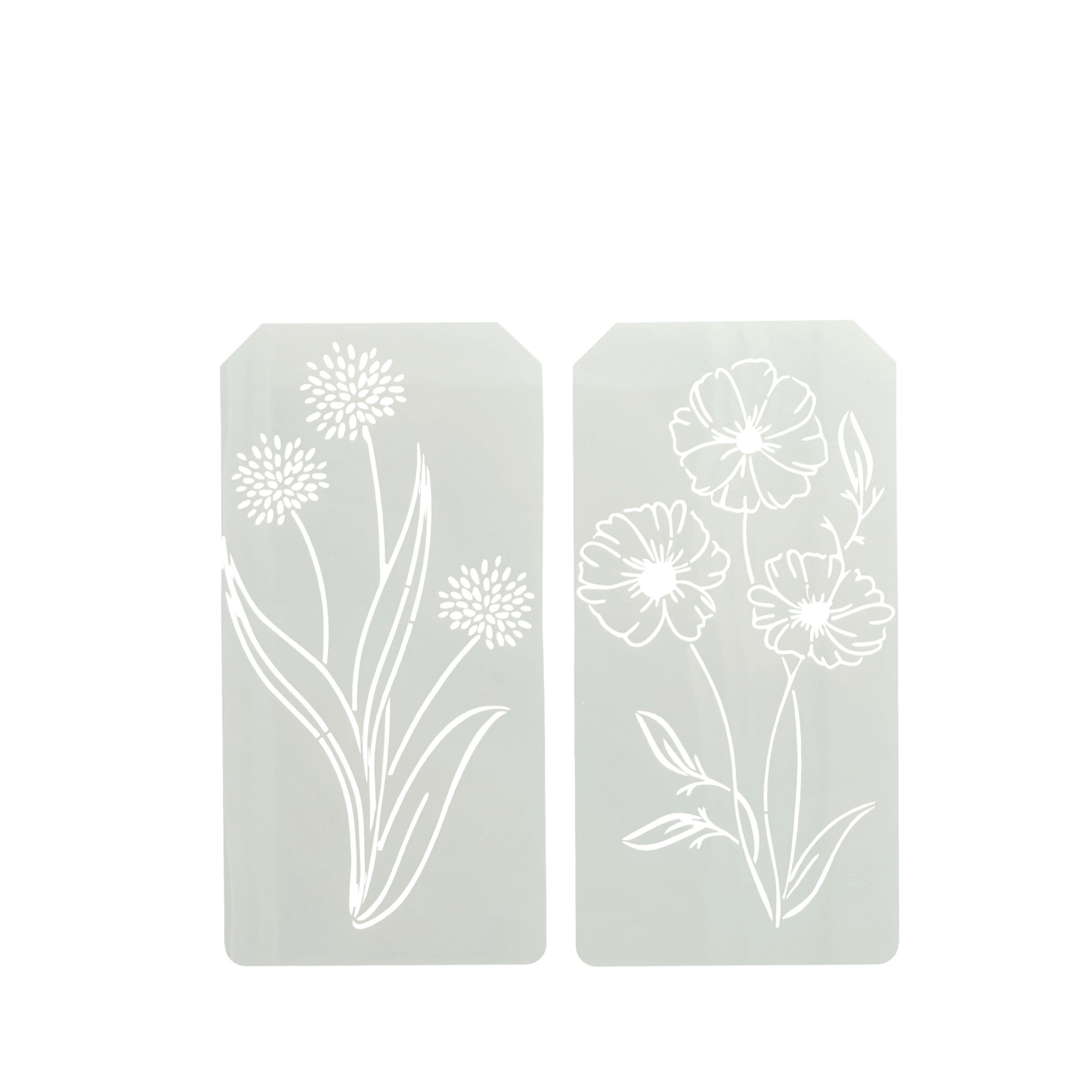 (12er Set) 25x12.5cm Zeichen Schablonen Wiederverwendbare DIY Mal Vorlagen - Pflanzen