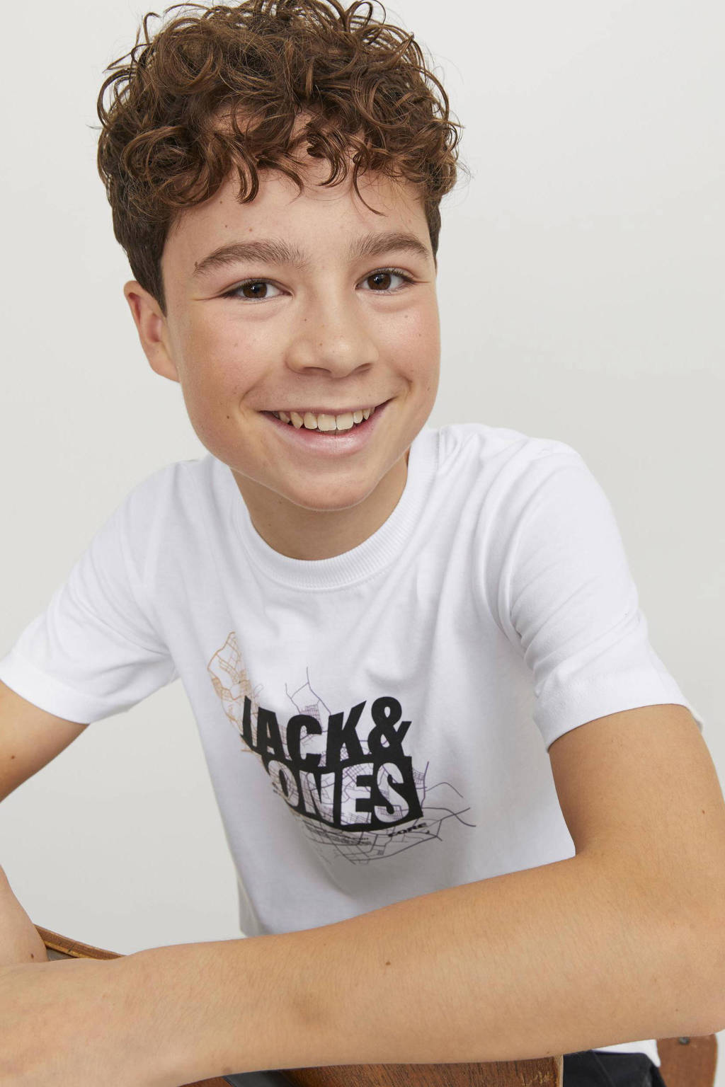 JACK & JONES T-shirt JCOMAP met printopdruk wit