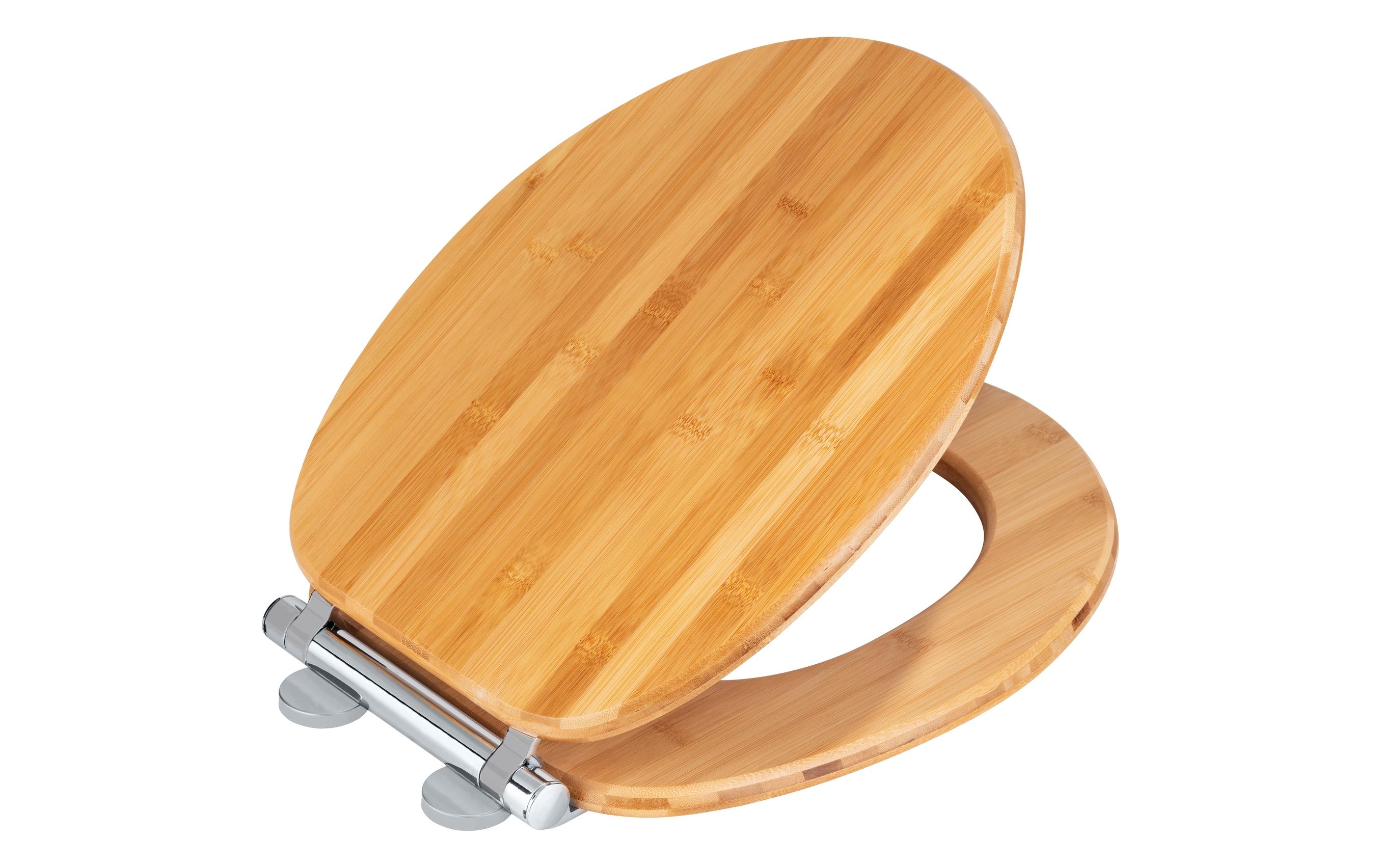 Toilettensitz Bambusa mit Fix-Clip, HellbraunWC-Sitz in Holzoptik